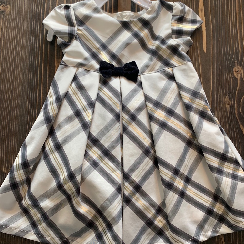 Christmas dress with cardigan and stockings